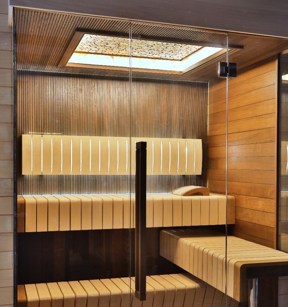 Glass indoor sauna project